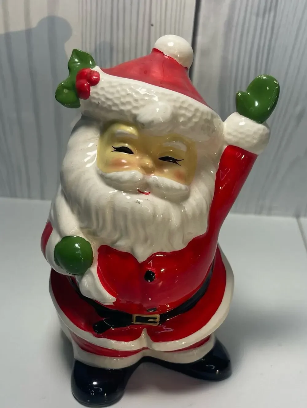 Santa w/ Sack Bank Very Cute Bright Clean Paint Excellent Condition Vintage MCM